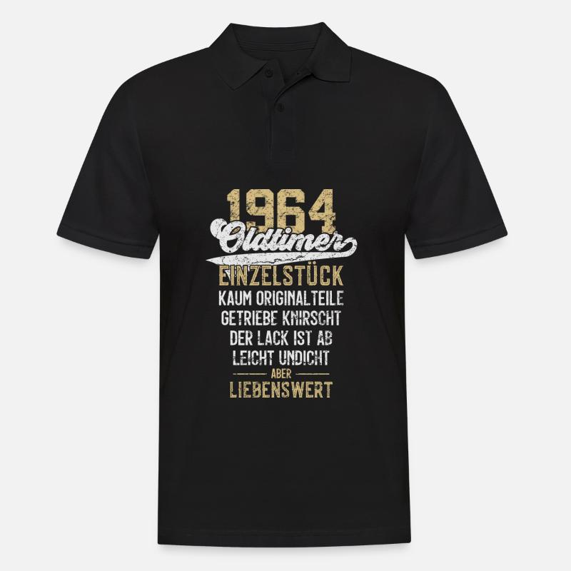 LUSTIG 62. GEBURTSTAG OLDTIMER 1964 EINZELSTÜCK - Männer Poloshirt - Schwarz