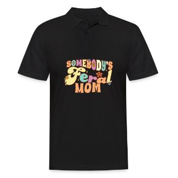 Somebody’s Feral Mom Funny Family Groovy Mother - Polo Homme - noir - Devant - Kai (181cm)