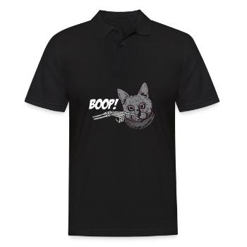Skeleton Hand Black Cat Spooky Halloween Grunge - Männer Poloshirt - Schwarz - Vorne - Kai (181cm)
