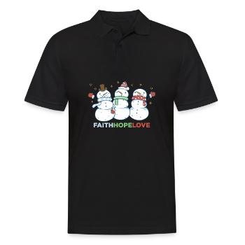 Religious Family Faith Hope Love Christmas - Men's Polo Shirt - black - Front - Kai (181cm)