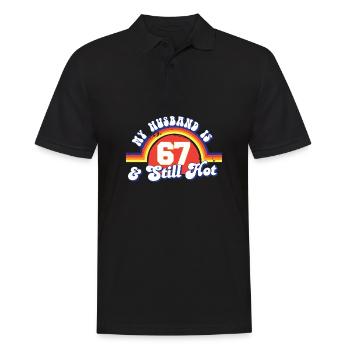 My Husband Is 67 And Still Hot Proud Wife 67th - Männer Poloshirt - Schwarz - Vorne - Kai (181cm)