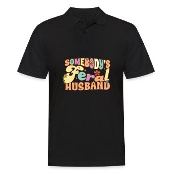Somebody's Feral Husband Funny Family Hubby - Männer Poloshirt - Schwarz - Vorne - Kai (181cm)