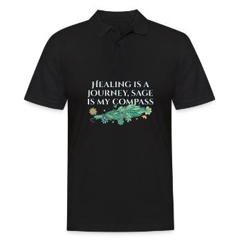 La guérison est un voyage Sage est ma boussole Smudge - Polo Homme - noir - Devant - Kai (181cm)