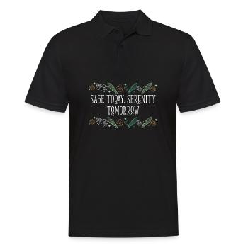 Sauge brûlante aujourd’hui Sérénité demain Smudge - Polo Homme - noir - Devant - Kai (181cm)