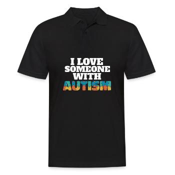 I Love Someone With Autism Awareness Month Puzzle - Männer Poloshirt - Schwarz - Vorne - Kai (181cm)