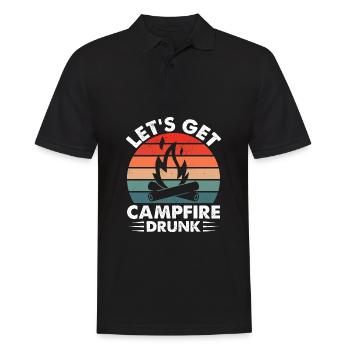 Lass uns Lagerfeuer Betrunkener Bierliebhaber Alkoholiker Camper - Männer Poloshirt - Schwarz - Vorne - Kai (181cm)