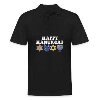 Jewish Hanukkah Hanukcat Star Of David Menorah - Männer Poloshirt - Schwarz - Vorne - Kai (181cm)