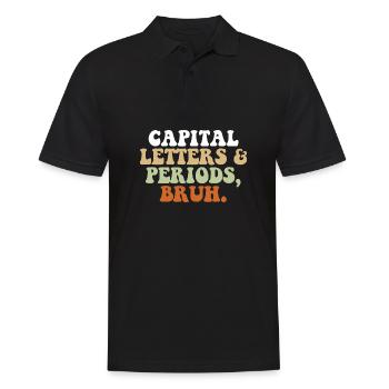 Funny ELA English Teacher Letters and Periods Bruh - Männer Poloshirt - Schwarz - Vorne - Kai (181cm)