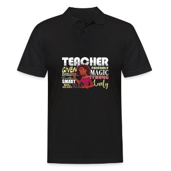 HBCU Teacher Afro Historically Black College - Männer Poloshirt - Schwarz - Vorne - Kai (181cm)