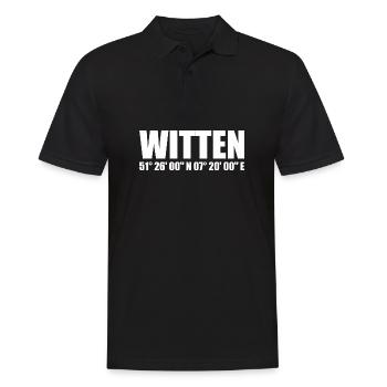 Witten Koordinaten - Männer Poloshirt - Schwarz - Vorne - Kai (181cm)