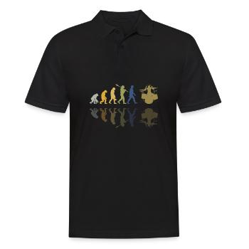 Evolution de l’homme Drums Band Retro Vintage Drummer - Polo Homme - noir - Devant - Kai (181cm)