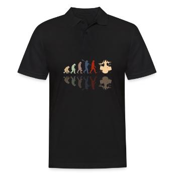 Evolution of man Drums Band Retro Vintage Drummer - Männer Poloshirt - Schwarz - Vorne - Kai (181cm)