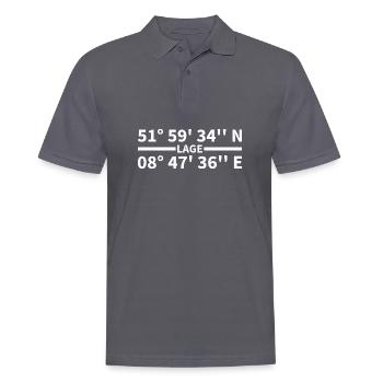 Lage Koordinaten - Männer Poloshirt - Anthrazit - Vorne - Nico (186cm)