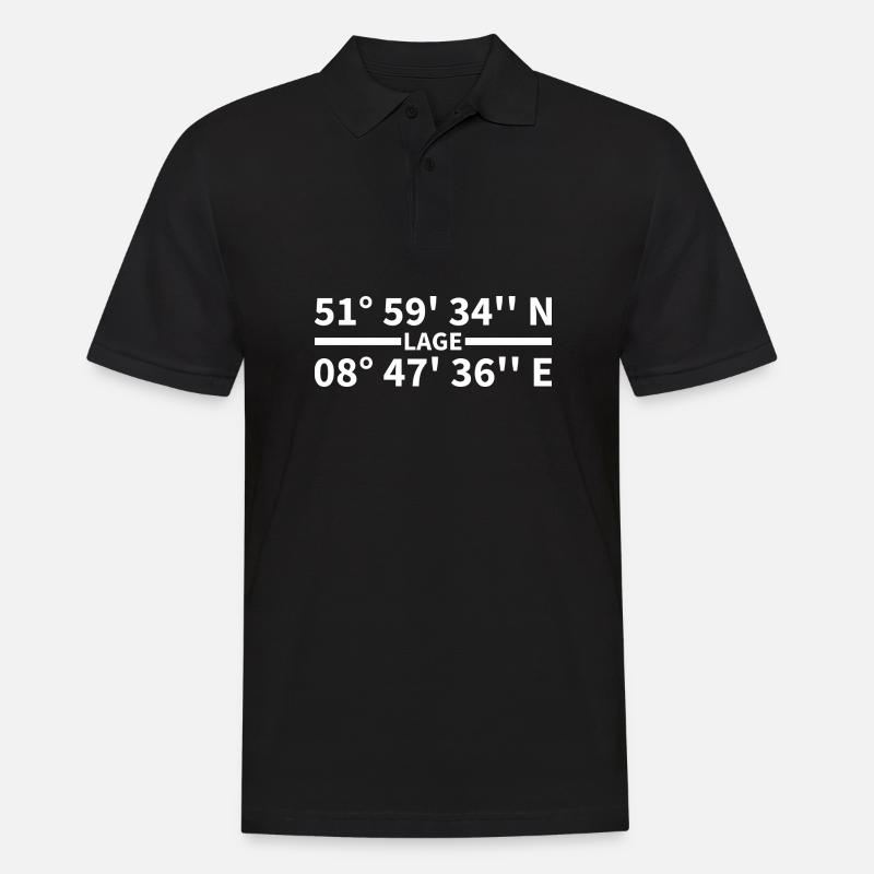 Coordonnées de localisation - Polo Homme - noir
