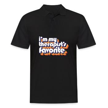 I'm My Therapist's Favorite Psychologist Joke - Männer Poloshirt - Schwarz - Vorne - Kai (181cm)