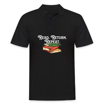Lire Retour Répéter le livre du bibliothécaire - Polo Homme - noir - Devant - Kai (181cm)