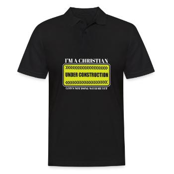 Je suis un chrétien en construction Culte du dimanche - Polo Homme - noir - Devant - Kai (181cm)