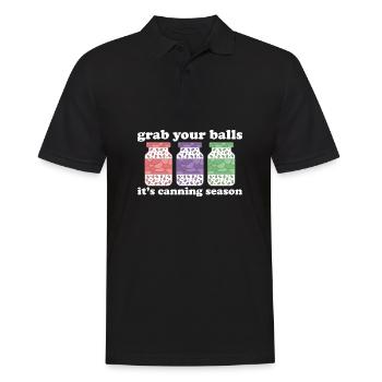 Attrapez vos balles C’est conservateur de saison de mise en conserve - Polo Homme - noir - Devant - Kai (181cm)