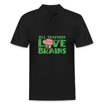 Les enseignants d’Halloween aiment les cerveaux, célèbrent halloween - Polo Homme - noir - Devant - Kai (181cm)