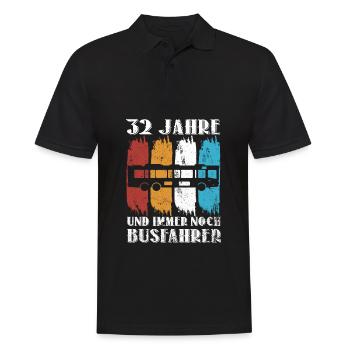 Busfahrer Busfahren Beruf 32 Geburtstag Spruch - Männer Poloshirt - Schwarz - Vorne - Kai (181cm)
