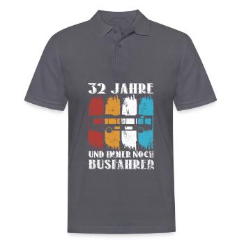 Busfahrer Busfahren Beruf 32 Geburtstag Spruch - Männer Poloshirt - Anthrazit - Vorne - Nico (186cm)