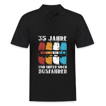 Busfahrer Busfahren Beruf 35 Geburtstag Spruch - Männer Poloshirt - Schwarz - Vorne - Kai (181cm)