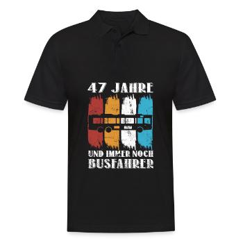 Busfahrer Beruf Busfahren 47 Geburtstag Spruch - Männer Poloshirt - Schwarz - Vorne - Kai (181cm)