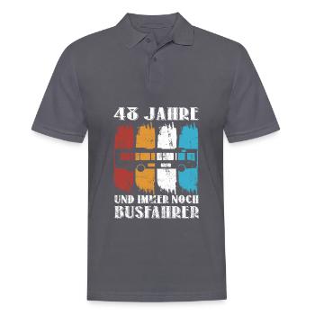 Busfahrer Busfahren Beruf Spruch 48 Geburtstag - Männer Poloshirt - Anthrazit - Vorne - Nico (186cm)