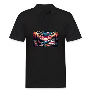 Ne sous-estimez jamais un vieil homme avec un - Polo Homme - noir - Devant - Kai (181cm)