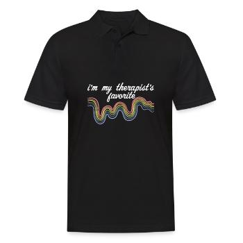 I'm My Therapist's Favorite Mental Wellness - Männer Poloshirt - Schwarz - Vorne - Kai (181cm)