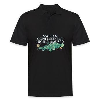 Saged And Confused But Highly Amused Smudge - Männer Poloshirt - Schwarz - Vorne - Kai (181cm)