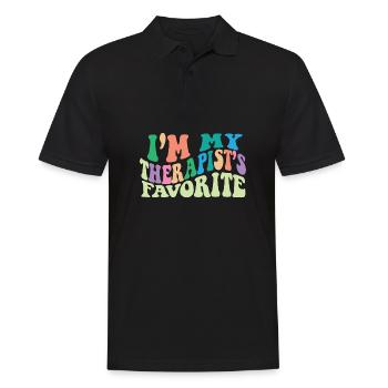 I'm My Therapist's Favorite Psychologist Joke - Männer Poloshirt - Schwarz - Vorne - Kai (181cm)
