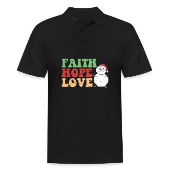 Faith Hope Love Religious Family Christmas - Men's Polo Shirt - black - Front - Kai (181cm)