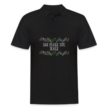 Burning Sage Vibes Only Smudge Sticks guérison - Polo Homme - noir - Devant - Kai (181cm)