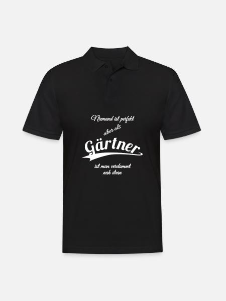 Gärtner - Männer Poloshirt - Schwarz