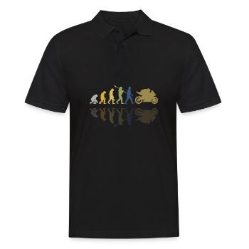 Motorcycle Evolution Vintage Shadow Biker - Männer Poloshirt - Schwarz - Vorne - Kai (181cm)