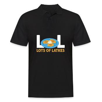 Jewish Happy Hanukkah Lot Of Latkes Costume - Männer Poloshirt - Schwarz - Vorne - Kai (181cm)