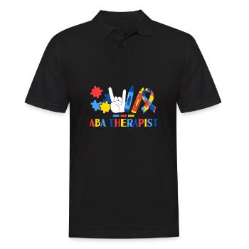 Thérapeute ABA Analyse comportementale appliquée - Polo Homme - noir - Devant - Kai (181cm)