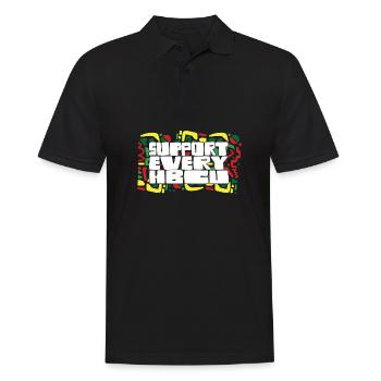 Je soutiens tous les anciens élèves de HBCU Enseignant noir - Polo Homme - noir - Devant - Kai (181cm)