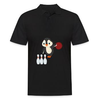 Bowling penguin - Men's Polo Shirt - black - Front - Kai (181cm)