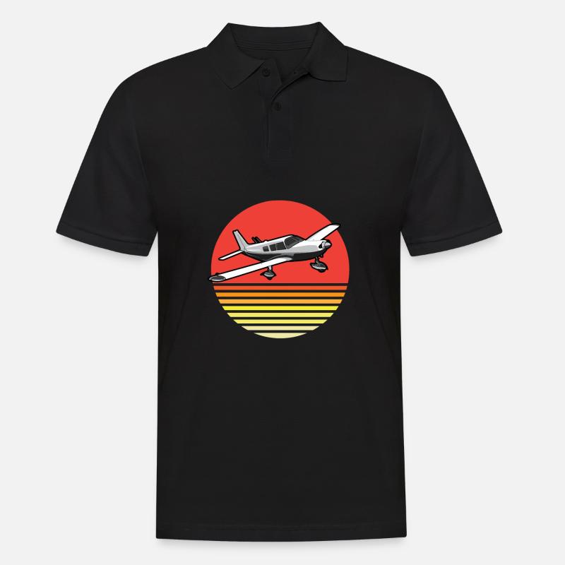 Luftfahrt Piper Retro - Männer Poloshirt - Schwarz