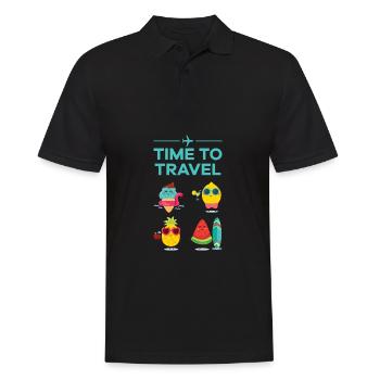 Time to travel Fruits and fruit on the road - Men's Polo Shirt - black - Front - Kai (181cm)