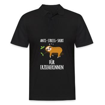Anti-Stress-Shirt für Erzieherinnen - Männer Poloshirt - Schwarz - Vorne - Kai (181cm)