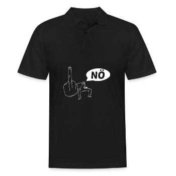 Nö mit Finger lustiger Comic für Neinsager Nope - Männer Poloshirt - Schwarz - Vorne - Kai (181cm)