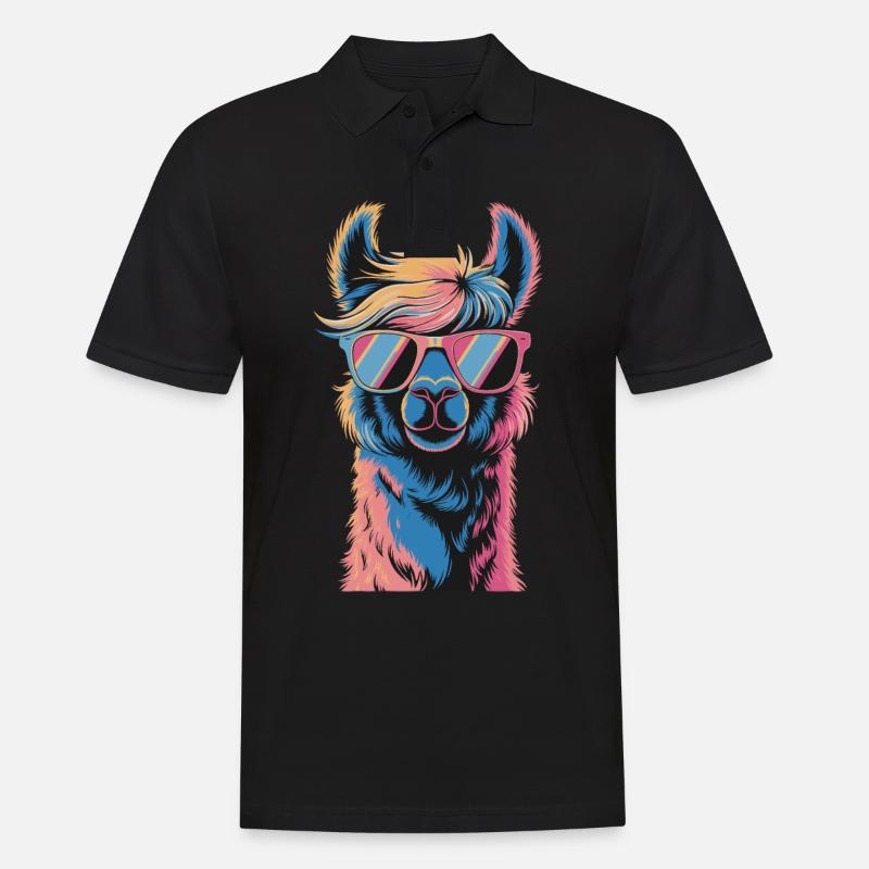 Alpaka Llama - Männer Poloshirt - Schwarz