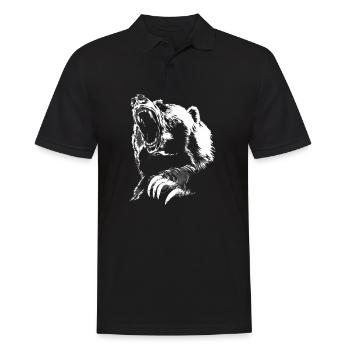 Bear Strong as a Bear Brown Bear Bear Gift Wildlife - Men's Polo Shirt - black - Front - Kai (181cm)