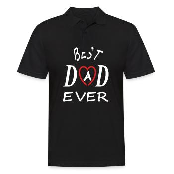 Bester Vater bester Papa und Sohn Papa und Tochter - Männer Poloshirt - Schwarz - Vorne - Kai (181cm)