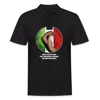 Italian Hand Gesture Italia Italy Italiano Flag - Männer Poloshirt - Schwarz - Vorne - Kai (181cm)