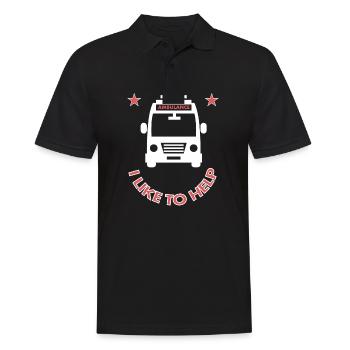 Ambulanz fahren Krankenwagen ich helfe gern gift - Männer Poloshirt - Schwarz - Vorne - Kai (181cm)