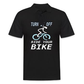 Les cyclistes disent un cadeau de tour à vélo à vélo - Polo Homme - noir - Devant - Kai (181cm)